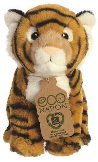 Aurora Pluche dieren knuffel bengaalse tijger - 24 cm - bruin - Knuffeldieren - tijgers speelgoed Multi