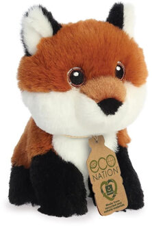 Aurora pluche dieren knuffels rode vos - 13 cm - Knuffeldieren vossen speelgoed