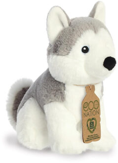 Aurora Pluche husky hond - eco nation - huisdieren knuffel - 21 cm