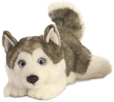 Aurora Pluche husky hond knuffel 28 cm - Knuffel huisdieren Grijs