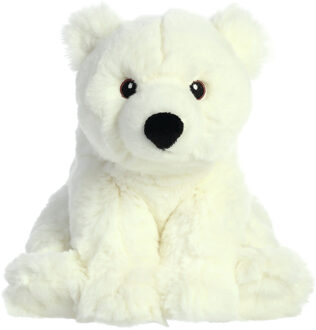 Aurora Pluche ijsbeer knuffel - Knuffeldier - wit - 24 cm - Noordpool thema knuffelbeer