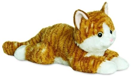 Aurora Pluche kat/poes - rood - 20 cm - Knuffeldieren katten - speelgoed