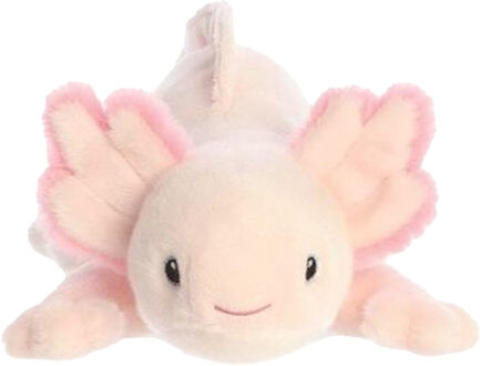Aurora pluche knuffeldier Axolotl - roze - 37 cm - Eco Nation- Waterdieren thema