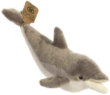 Aurora Pluche knuffeldier dolfijn - grijs - 38 cm - zeedieren thema