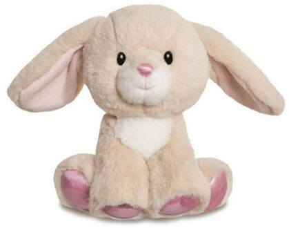 Aurora Pluche knuffeldier konijn - creme wit - 20 cm - bosdieren thema - Knuffel bosdieren Crème