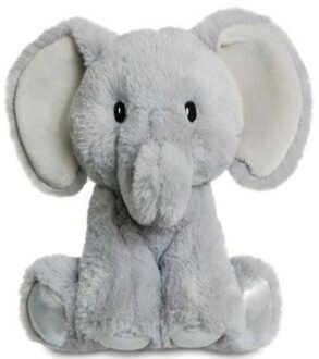 Aurora Pluche knuffeldier olifant - grijs - 20 cm - safari dieren thema - Knuffeldier