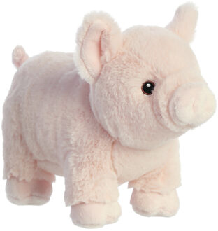 Aurora Varkens/biggen pluche knuffel - roze - 24 cm