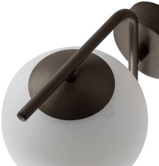 Aurora wandlamp, bruin, glas, 17 cm hoog, globe, E14 bruin, wit