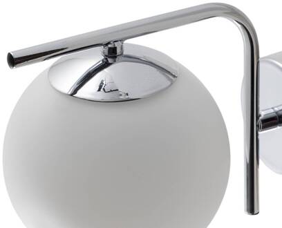 Aurora wandlamp, chroomkleurig, glas, 17 cm, globe, E14 chroom, wit
