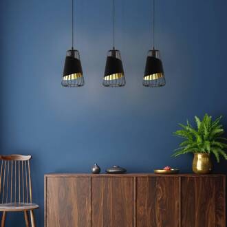 Austell Hanglamp - E27 - 76,5 cm - Zwart/Goud