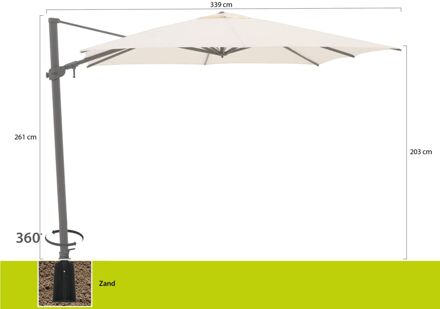 Austin zweefparasol 300x300cm - Laagste prijsgarantie! Wit