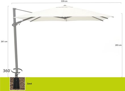 Austin zweefparasol 300x300cm - Laagste prijsgarantie! Wit