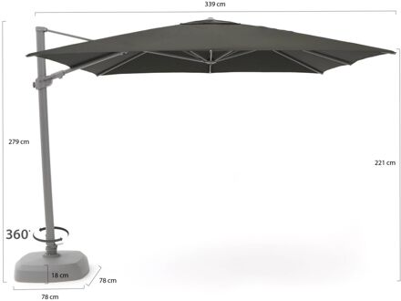 Austin zweefparasol 300x300cm - Laagste prijsgarantie! Zwart