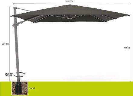 Austin zweefparasol 300x300cm - Laagste prijsgarantie! Zwart