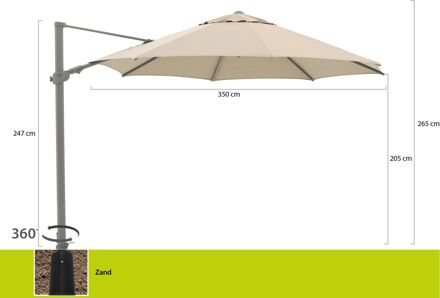 Austin zweefparasol ø 350cm - Laagste prijsgarantie! Taupe