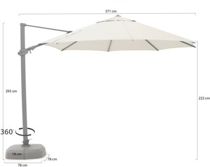 Austin zweefparasol ø 350cm - Laagste prijsgarantie! Wit