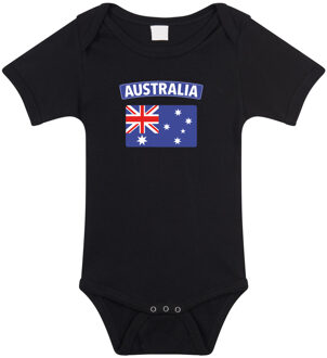 Australia / Australie landen rompertje met vlag zwart voor babys 92 (18-24 maanden)