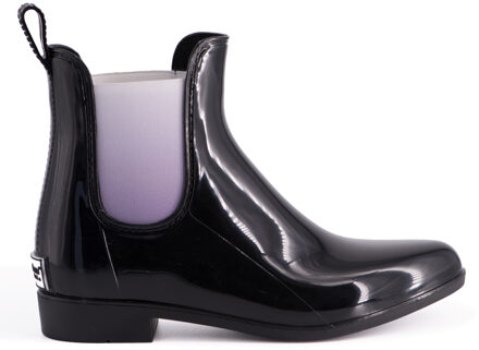 Australia Womens Regenlaarzen Met Inbegrepen Schapenvacht Zool Zwart en zilver - EU 42 / UK 8