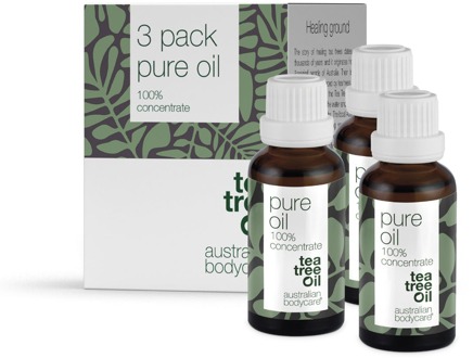 Australian Bodycare Pure Tea Tree Olie 3x30 ml - Pakket met 3 flesjes pure Tea Tree Olie - 100% puur natuurproduct tegen huidproblemen - Houdt de goede flora op de huid in balans - Effectief bij jeugdpuistjes, pukkeltjes en andere huidproblemen