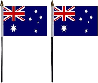 Australie - 2x - mini vlaggetje van 10 x 15 cm op stokje - Landen vlag - H27 cm