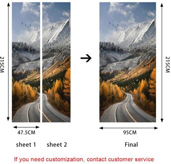Australië Forest Road Landschap Muurstickers Home Decoratie Diy Deur Stickers Slaapkamer Veranda Art Mural Peel & Stick Behang 47.5cmX215cmX2pcs