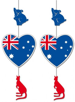Australie hangdecoratie - 2x - 85 x 30 cm - papier - brandvertragend - Landen vlag thema