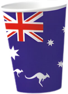 Australie vlag bekers - 10x - 200 ml - Landen feestartikelen - versiering - bekertjes