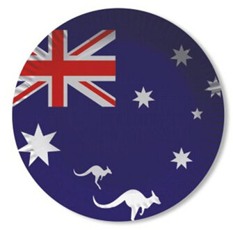 Australie vlag thema wegwerp bordjes - 10x stuks - dia 23 cm - papier