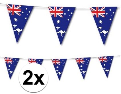 Australie vlaggetjes vlaggenlijn slinger - 2x - 350 cm - papier - landen versiering - Feestartikelen