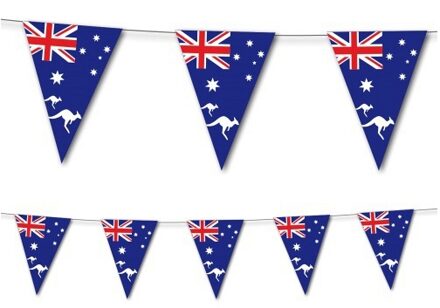 Australie vlaggetjes vlaggenlijn slinger - 2x - 350 cm - papier - landen versiering - Feestartikelen