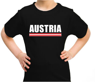 Austria / Oostenrijk supporter t-shirt zwart voor kids XL (158-164)