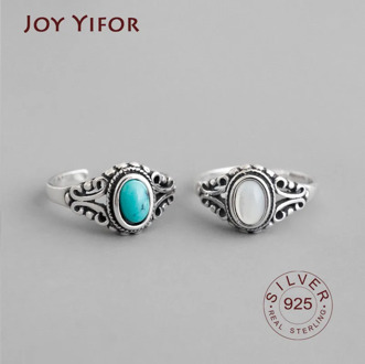 Authentic Sterling Silver 925 Rings Band Cuff Adjustable Ring white blue Clear CZ Women&Lady Party Wedding Jewelry