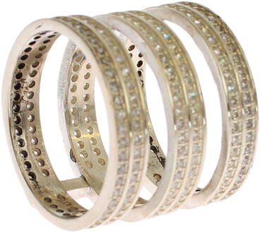 Authentieke Dames Heldere CZ 925 Sterling Zilveren Ring Zwart