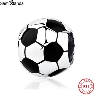 Authentieke Originele 100% 925 Sterling Silver Bead Charm Voetbal Voetbal Charms Fit Armbanden Vrouwen Diy Fijne Sieraden
