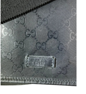 Authentieke Preowned GG Supreme Zwart Canvas Crossbody Tas Gucci Vintage , Black , Dames - ONE Size