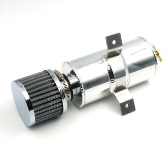 Auto 0.75L Verbijsterd Olie Catch Tank Kan Reservoir Tank10AN Met Breather Filter Aluminium Zilver