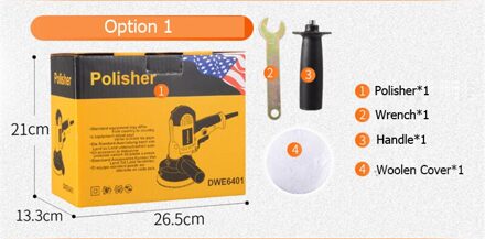 Auto 220V 3700R Elektrische Auto Polijstmachine Machine 700W Auto Polijstmachine Verstelbare Snelheid Schuren Waxen Gereedschap Auto Accessoires Option 1