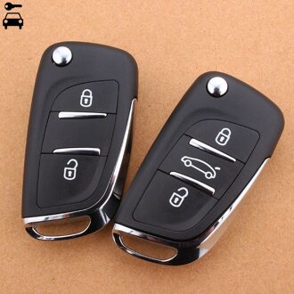 Auto 3 Knoppen Flip Afstandsbediening Sleutel Shell Key Case CE0536 voor PEUGEOT 207 206 307 308 407 408 508 voor CITROEN C1 C2 C3 C4 C5 Picasso Peugeot 2 Buttons