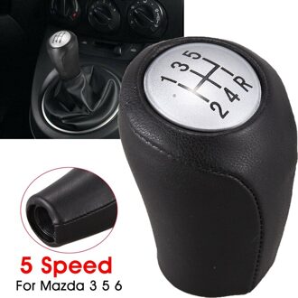 Auto 5 Speed Pu Lederen Pookknop Hoofd Shifter Voor Mazda 3 5 6