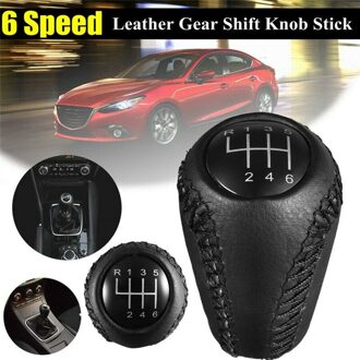 Auto 6-Speed Lederen Pookknop Stick Shifter Voor Mazda 3 5 6 CX-7 MX-5