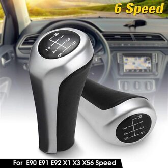 Auto 6 Speed Pookknop Shifter Knop Zwart En Chroom Matte Voor Bmw E30 E32 E36 E46 E39 E34 z3 E90 E91 E92 X1 X3 X5