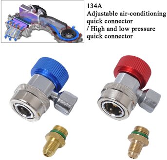 Auto A/C AC Airconditioning Snelkoppeling Adapter Hoge Lage Gauge Connector R134A AP beschermen tegen letsel en koelmiddel verlies 8Z
