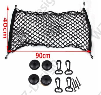 Auto Accessoires 90*40Cm Kofferbak Opbergtas Fit Voor Universele Alle Model Auto Bagagenet Haak mesh Elastische Bagage