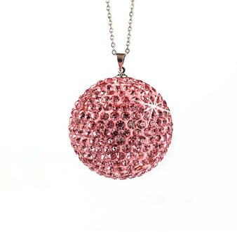 Auto Accessoires Auto Achteruitkijkspiegel Hanger Auto Charm Bling Crystal Bal Ornament Opknoping Auto Accessoires Roze