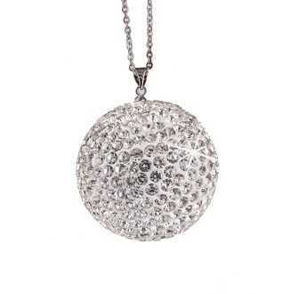 Auto Accessoires Auto Achteruitkijkspiegel Hanger Auto Charm Bling Crystal Bal Ornament Opknoping Auto Accessoires wit