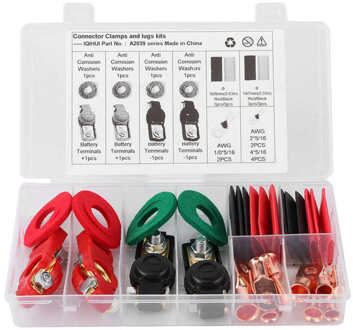 Auto Accessoires Auto Batterij Lade Verstelbare Hold Down Klem Beugel Universele Batterij Terminal Klemmen Draad Lugs Krimpkous