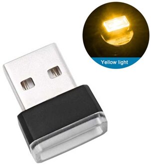 Auto Accessoires Interieur Mini USB Auto Light LED USB Modellering Draadloze Neon Ambient Lamp Motorfiets Auto Styling Sieraden geel