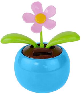 Auto Accessoires Zonne-energie Dansen Bloem Swingende Geanimeerde Danser Speelgoed Auto Decoratie Accessoire Voiture Oto Aksesuar blauw