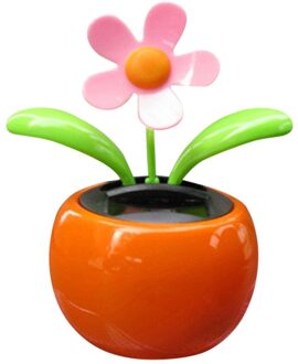Auto Accessoires Zonne-energie Dansen Bloem Swingende Geanimeerde Danser Speelgoed Auto Decoratie Accessoire Voiture Oto Aksesuar oranje