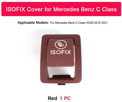 Auto Achter Kinderzitje Anker Isofix Slot Trim Cover Knop Voor Mercedes Benz C-Klasse W205 Auto Isofix Cover kind Terughoudendheid rood